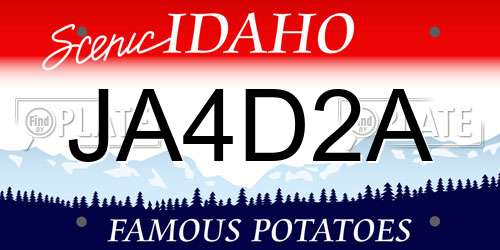 JA4D2A Idaho License Plate