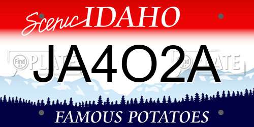 JA4O2A Idaho License Plate