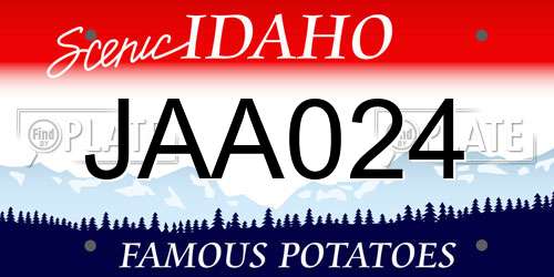 JAA024 Idaho License Plate