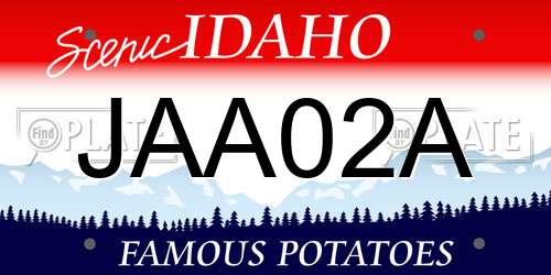 JAA02A Idaho License Plate