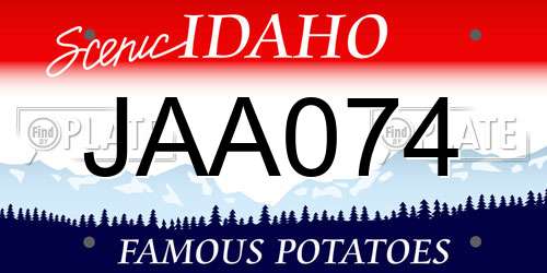 JAA074 Idaho License Plate