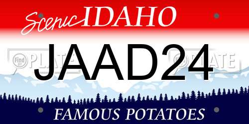JAAD24 Idaho License Plate