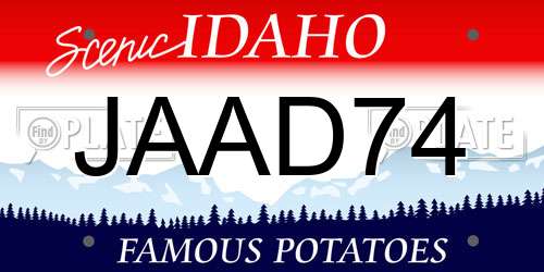 JAAD74 Idaho License Plate