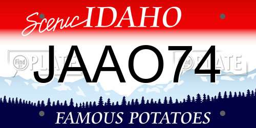 JAAO74 Idaho License Plate