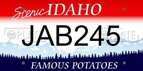 JAB245 Idaho License Plate