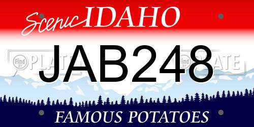JAB248 Idaho License Plate