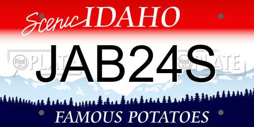 JAB24S Idaho License Plate