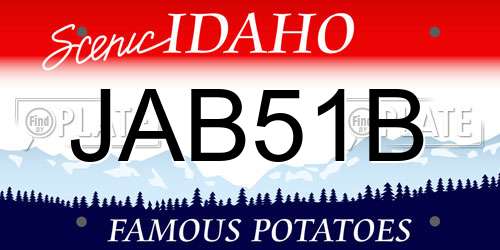 JAB51B Idaho License Plate