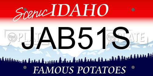 JAB51S Idaho License Plate