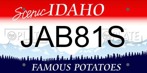 JAB81S Idaho License Plate