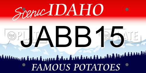 JABB15 Idaho License Plate