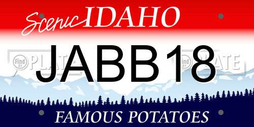 JABB18 Idaho License Plate