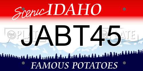 JABT45 Idaho License Plate
