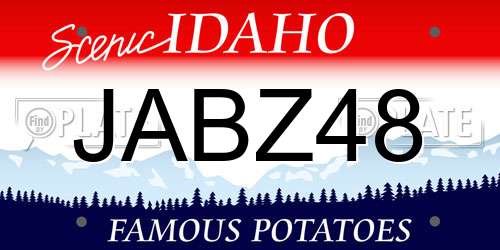 JABZ48 Idaho License Plate