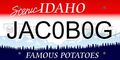 JAC0B0G Idaho License Plate