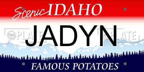 JADYN Idaho License Plate