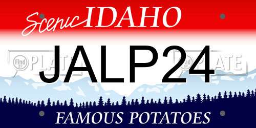 JALP24 Idaho License Plate