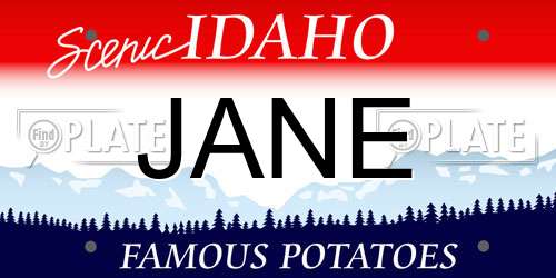 JANE Idaho License Plate