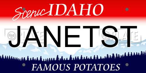 JANETST Idaho License Plate