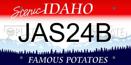 JAS24B Idaho License Plate