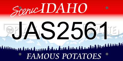 JAS2561 Idaho License Plate