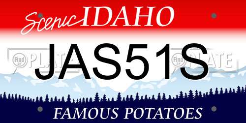 JAS51S Idaho License Plate