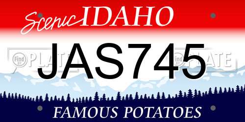 JAS745 Idaho License Plate