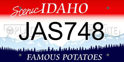 JAS748 Idaho License Plate