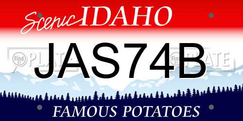 JAS74B Idaho License Plate