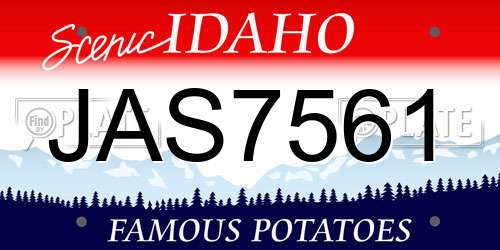 JAS7561 Idaho License Plate