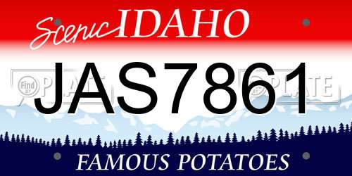 JAS7861 Idaho License Plate