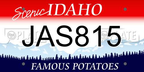 JAS815 Idaho License Plate