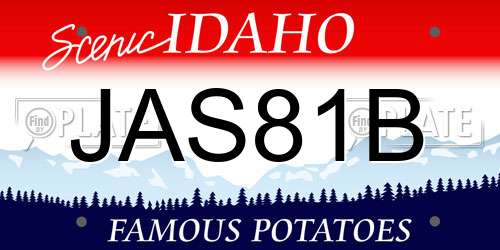 JAS81B Idaho License Plate