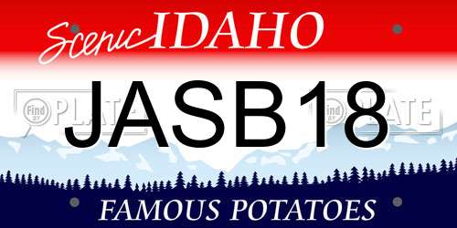 JASB18 Idaho License Plate