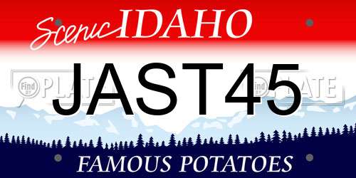 JAST45 Idaho License Plate