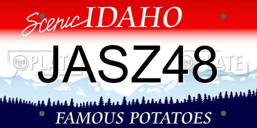 JASZ48 Idaho License Plate