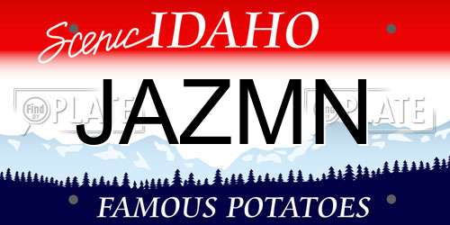 JAZMN Idaho License Plate