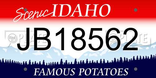JB18562 Idaho License Plate
