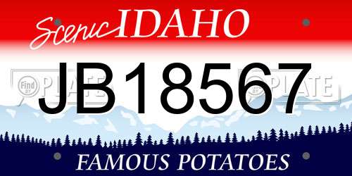 JB18567 Idaho License Plate