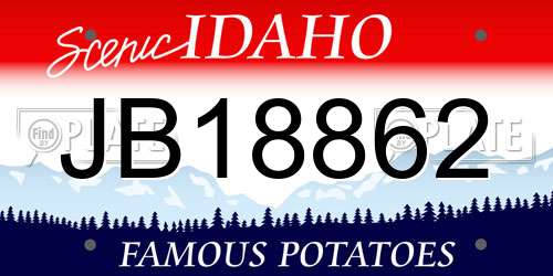 JB18862 Idaho License Plate
