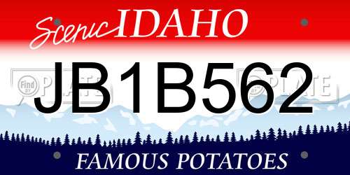 JB1B562 Idaho License Plate