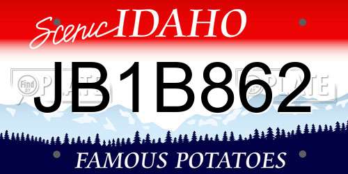 JB1B862 Idaho License Plate