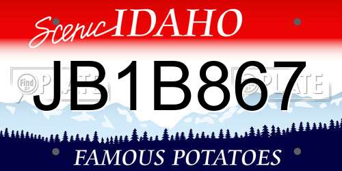 JB1B867 Idaho License Plate