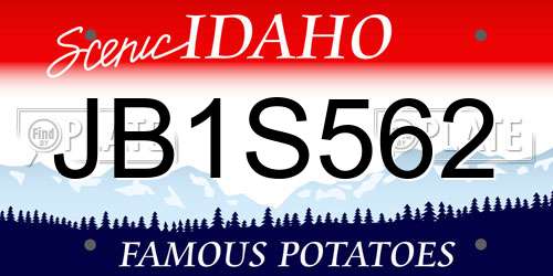 JB1S562 Idaho License Plate
