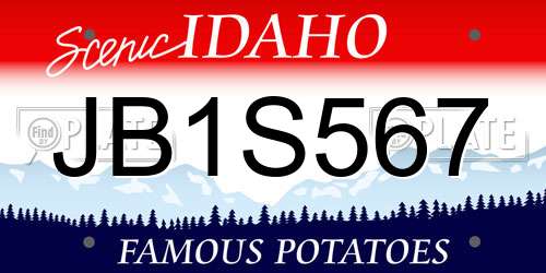 JB1S567 Idaho License Plate