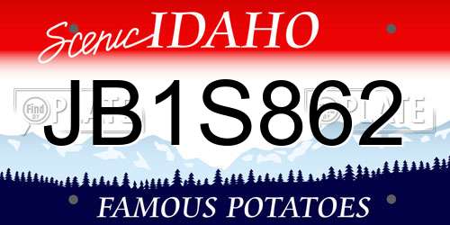 JB1S862 Idaho License Plate