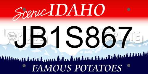 JB1S867 Idaho License Plate