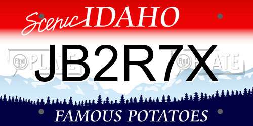 JB2R7X Idaho License Plate
