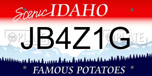 JB4Z1G Idaho License Plate