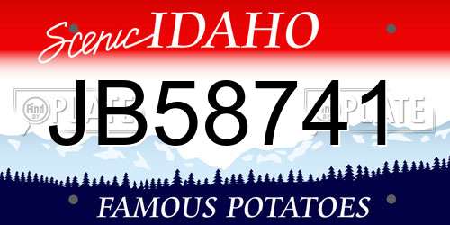 JB58741 Idaho License Plate